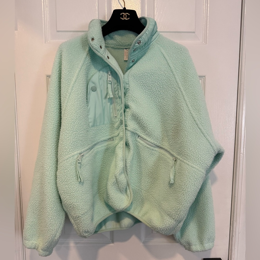 Free People FP Movement Hit The Slopes Fleece Jacket $148 Pistachio Mint size - Picture 2 of 16